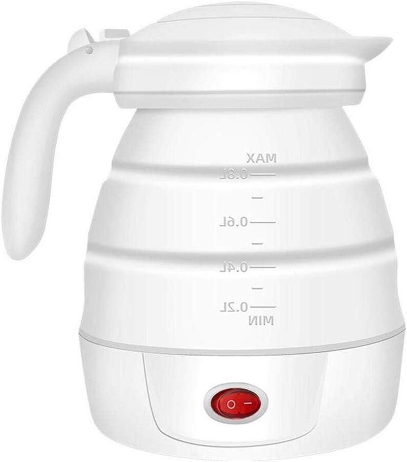 Opvouwbare Waterkoker Reis Waterkoker Silicoon Snel Water Koken Voedselveilig Materiaal 1.0L Wit