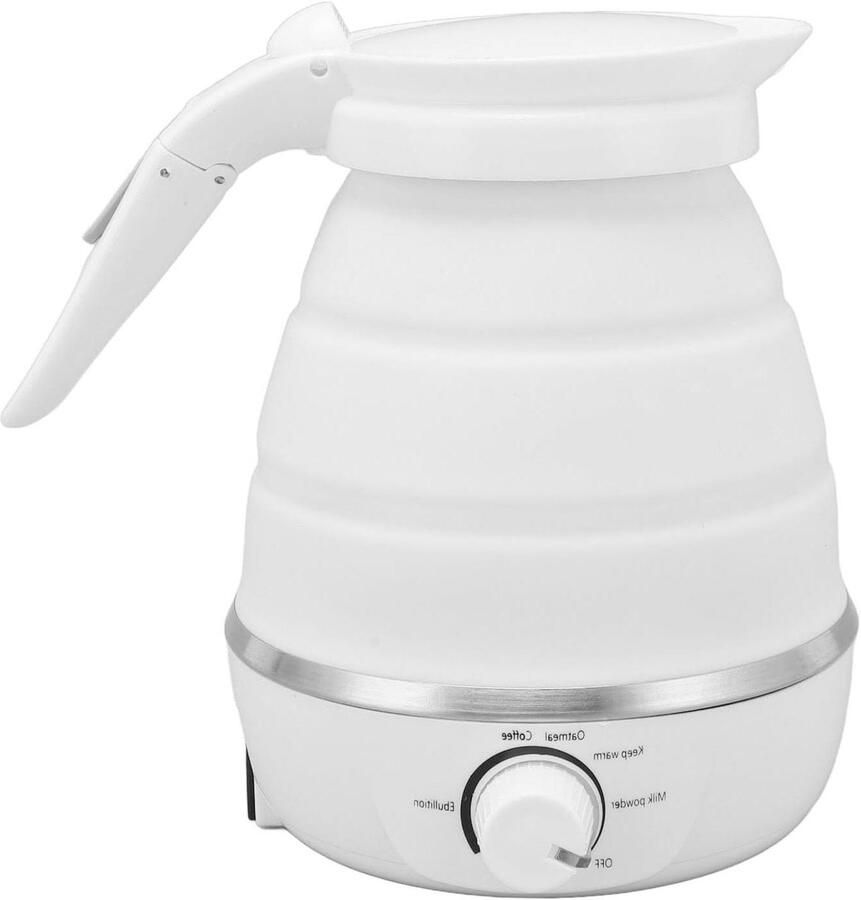Opvouwbare Waterkoker Reis Waterkoker Snel Water Koken Automatische Uitschakeling 600 ml Capaciteit Wit