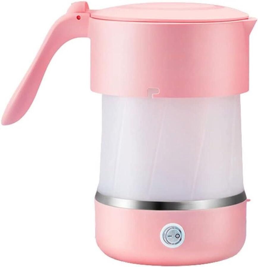Opvouwbare Waterkoker Reis Waterkoker Snel Water Koken Compact Opvouwbaar 0.5L Capaciteit Roze