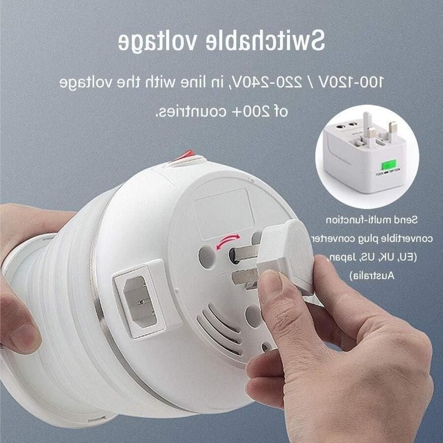 Opvouwbare waterkoker Reis waterkoker Snel water koken Dubbele spanning 06 liter Wit