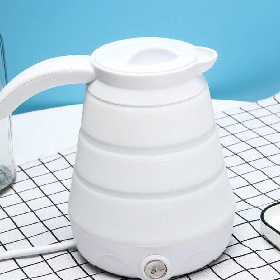 Opvouwbare Waterkoker Reis Waterkoker Snel Water Koken Dubbele Spanning 06 Liter Wit