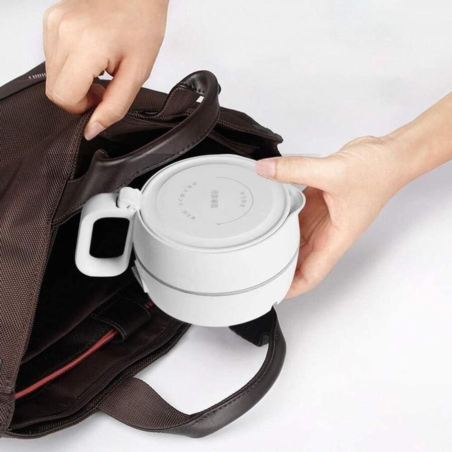 Opvouwbare Waterkoker Reis Waterkoker Snel Water Koken Dubbele Spanning 600ml Wit