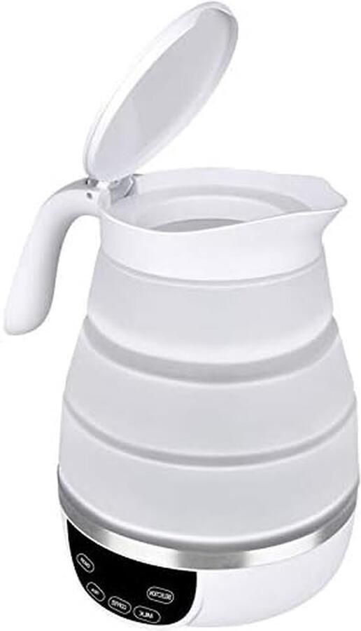Opvouwbare Waterkoker Reis Waterkoker Warm Drank Maken Automatische Spanningsverandering 1 Liter Wit