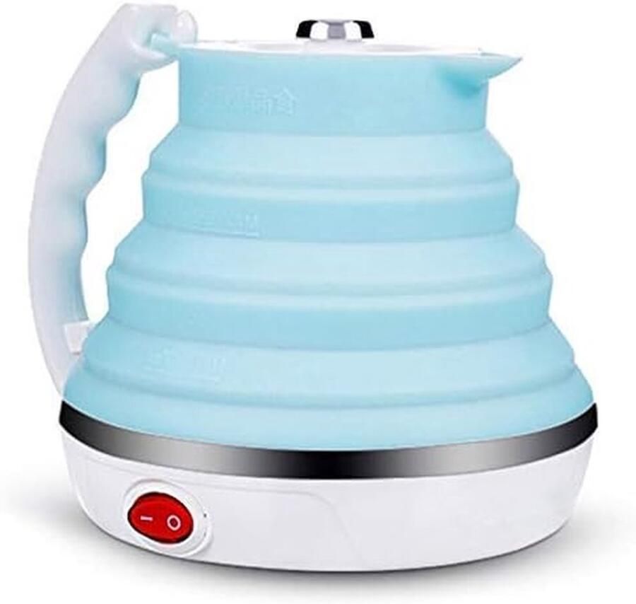 Opvouwbare Waterkoker Reis Waterkoker Water Koken Droogkookbeveiliging 1 liter Rood