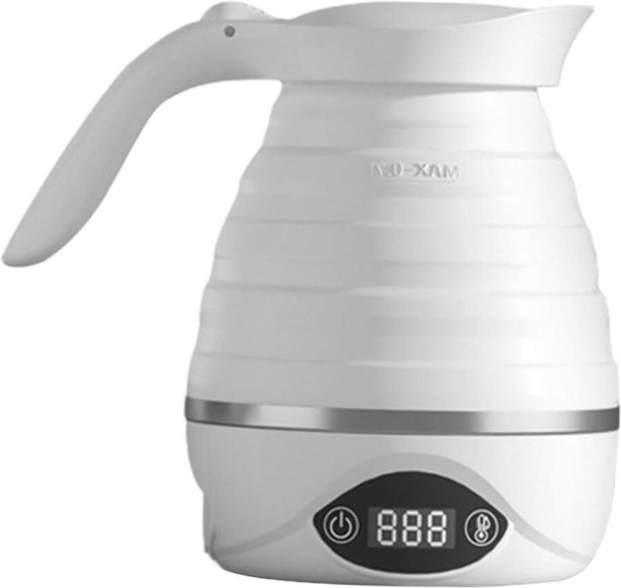 Opvouwbare Waterkoker Reisketel Lichtgewicht Snel Water Koken Intelligent Bedieningspaneel 700 ml 18 cm Wit