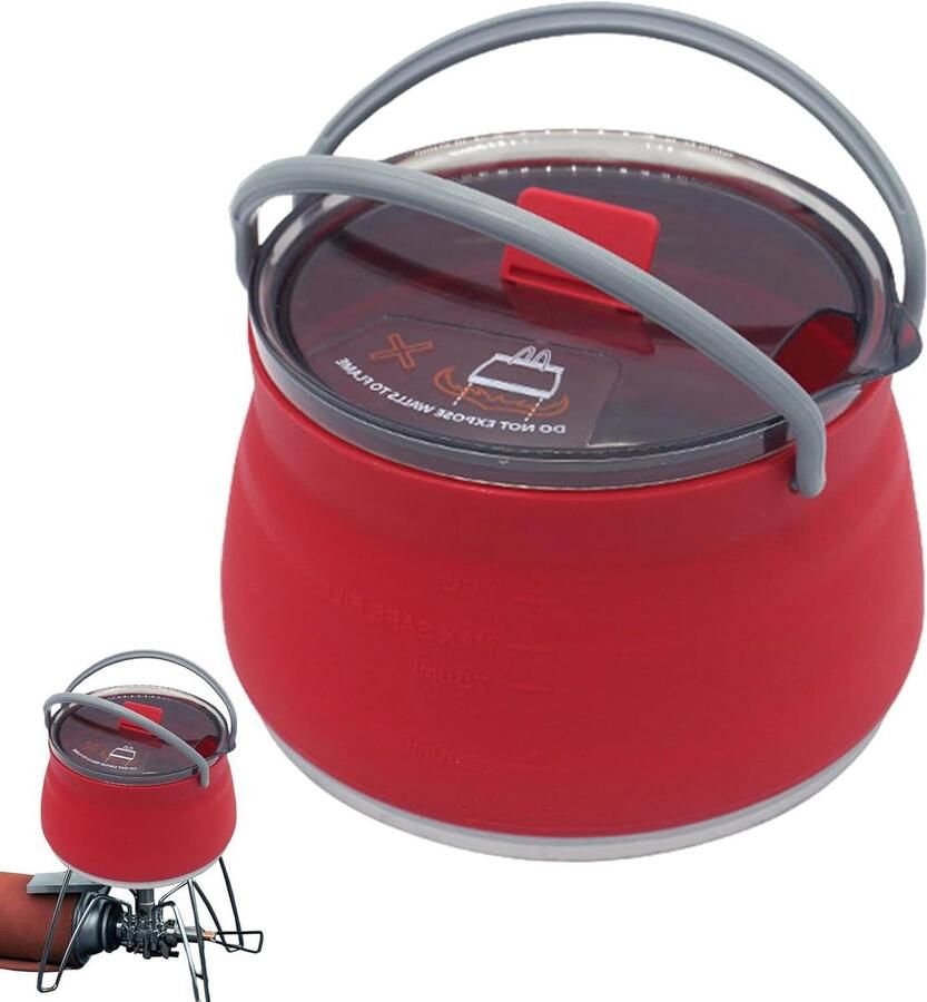Opvouwbare Waterkoker Reisketel Theeketel Kamperen en Reizen Compact en Draagbaar 5D x 16B x 5H cm