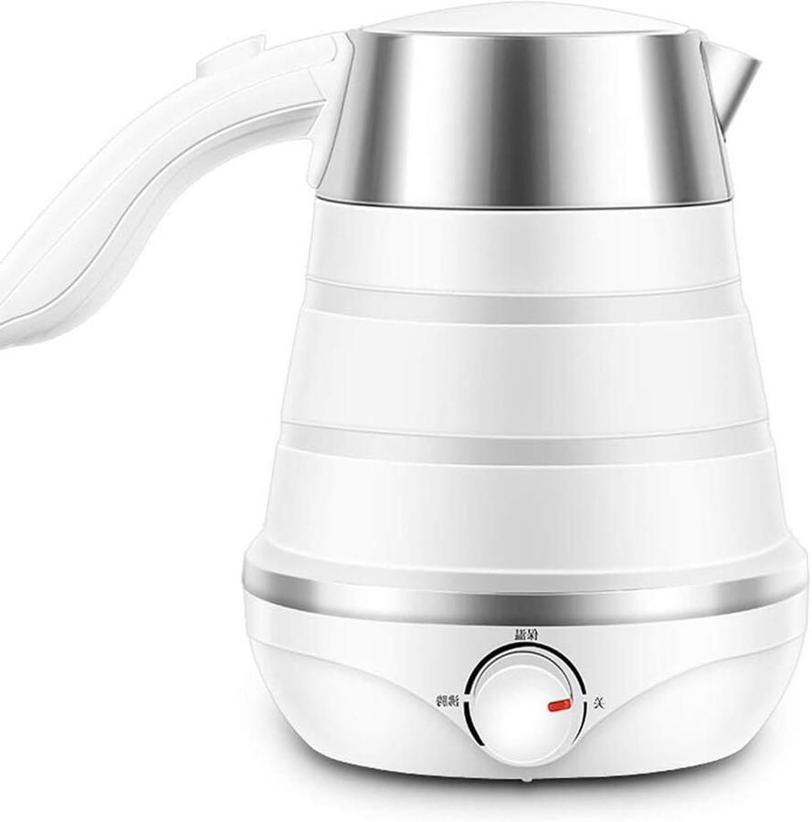 Opvouwbare Waterkoker Reis Waterkoker Mini Reizen en Kamperen Opvouwbaar en Ruimtebesparend 06 Liter Wit