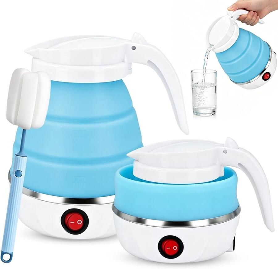 Opvouwbare Waterkoker Siliconen Compact en Lichtgewicht Snel Verwarmend Voor Reizen en Camping