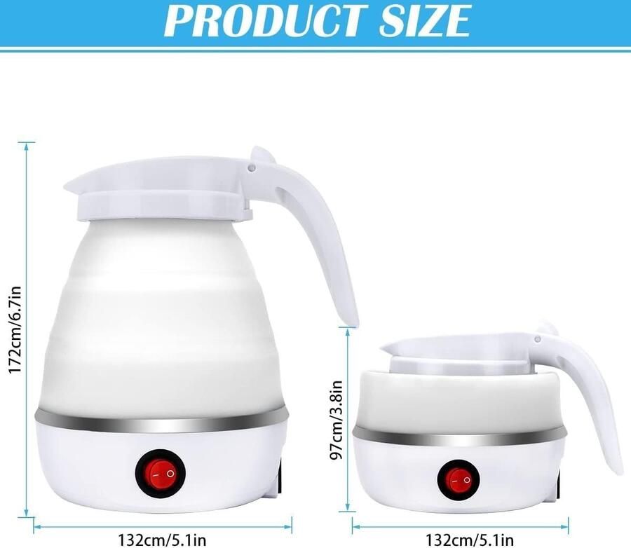 Opvouwbare Waterkoker Siliconen Draagbaar Ontwerp Eenvoudig in Gebruik Voor Reizen en Kamperen