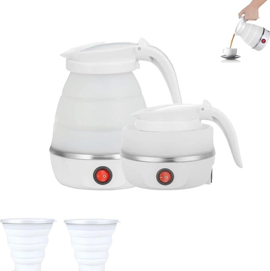 Opvouwbare Waterkoker voor Kamperen en Reizen Draagbare Elektrische Waterkoker 0 6l 600W