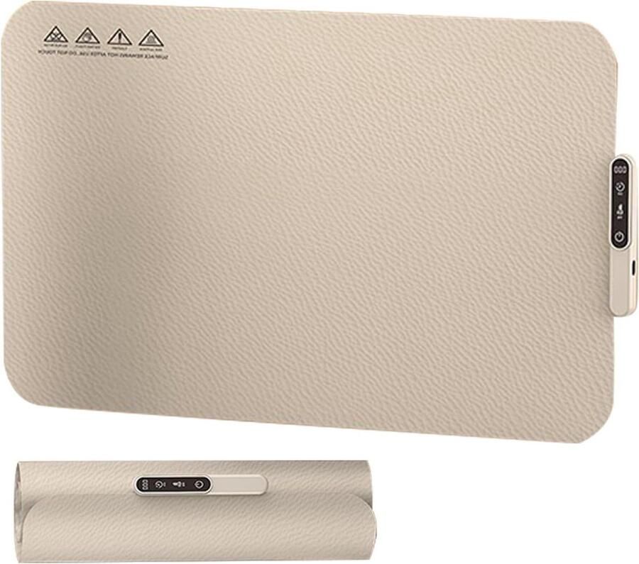 Warmhoudplaat Elektrische Verwarmer Gerechten Warm Houden Opvouwbaar Siliconen 60x38 cm Romig