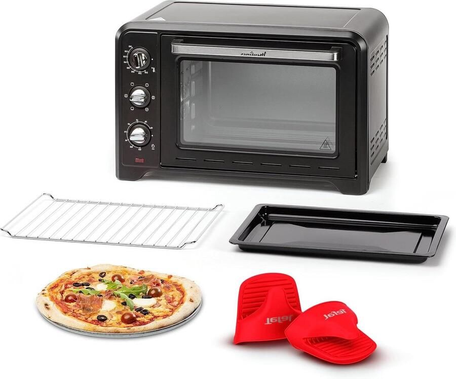 Opzetoven Kleine oven Dagelijks koken 6 kookmodi 33 Liter Zwart - Foto 1