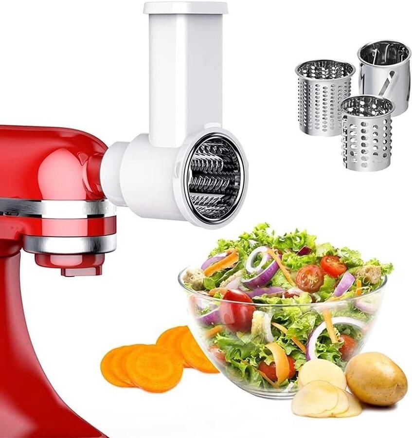 Opzetstukken Groentesnijder Keukenmachine Accessoire Snel Groenten Snijden Speciaal voor Keukenmachines 542 Grams Wit Zilver