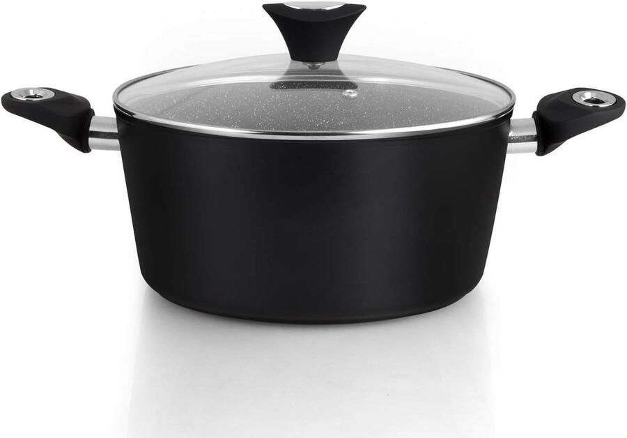 Orbegozo CFM 2024 Lage aluminium braadpan 4 05 L antiaanbaklaag PFOA-vrij cool-touch handgreep gehard glazen deksel