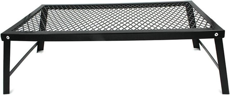 Outdoor Grill Grate Kampvuur Grillrek Buiten Koken Opvouwbaar Stevig 55x30cm Zwart