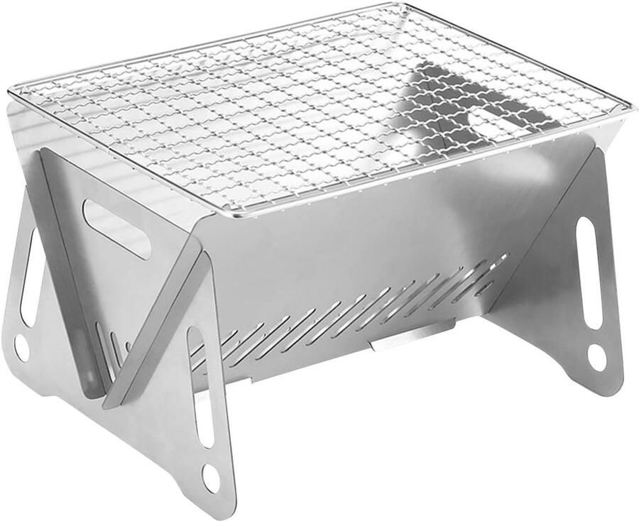 Outdoor Grill Kleine BBQ Buiten Koken Opvouwbaar Design 6000 Gram Zilver
