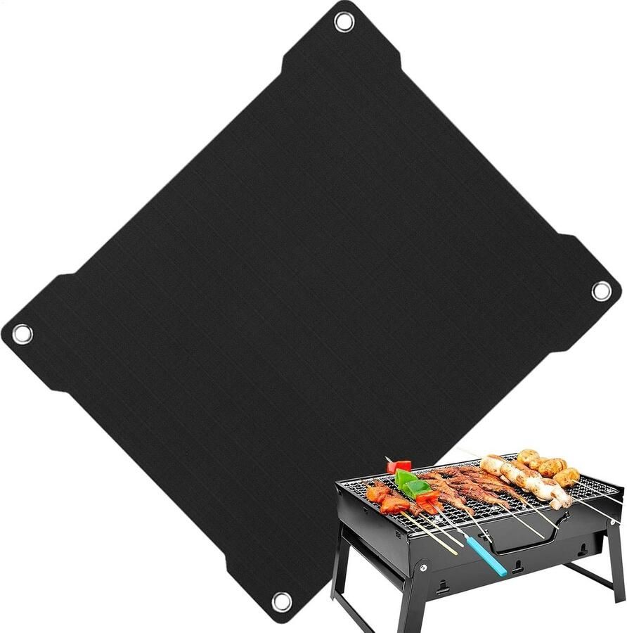 Outdoor grillmat BBQ mat Barbecueën buiten Hittebestendig 39x33 cm Zwart