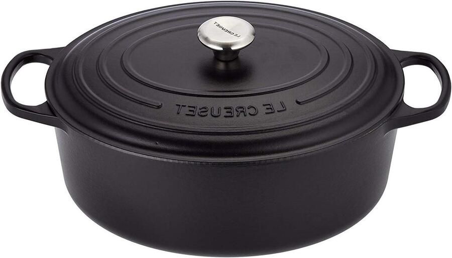 Ovaal Braadpan Gietijzeren Pan Eenpansmaaltijden Bereiden Houdt Warmte Lang Vast 35 cm Mat Zwart
