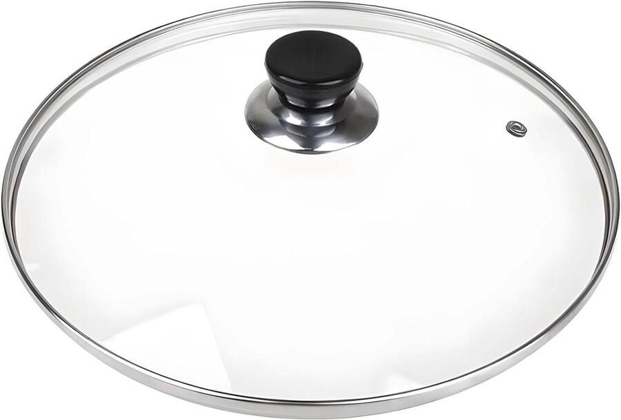 Ovaal Kookpot Deksel Glazen Deksel Koken Thuis Met Stoomventiel 30cm Diameter Transparant