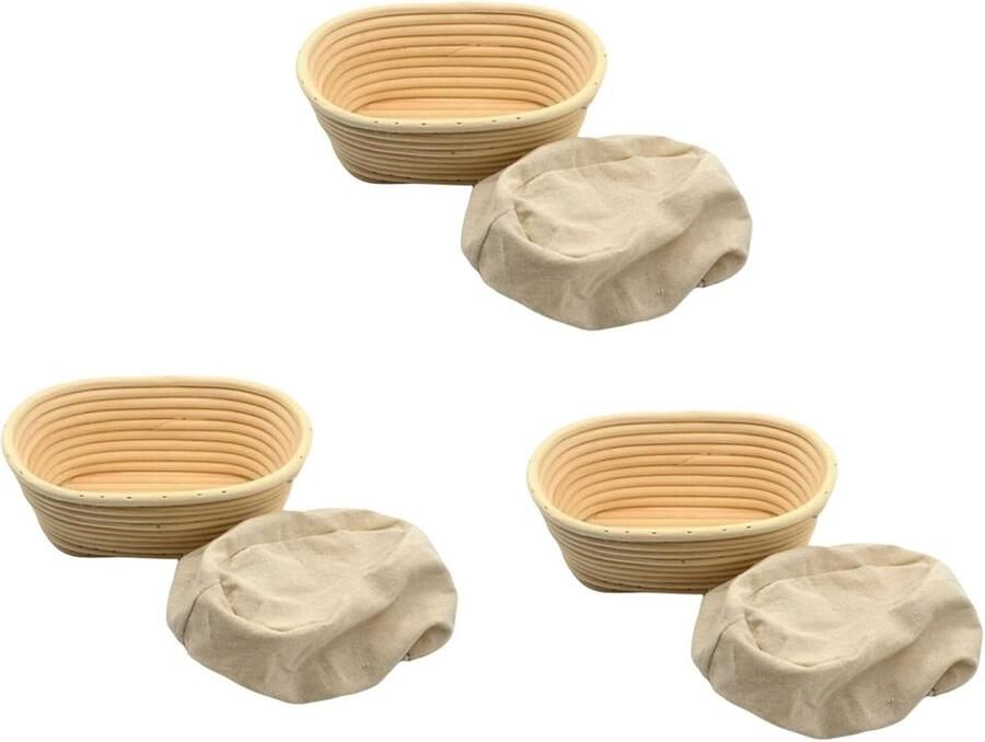 Ovaal Rijsmand Brotform Tools Brood Bakken Dubbele Set 21x14x8cm