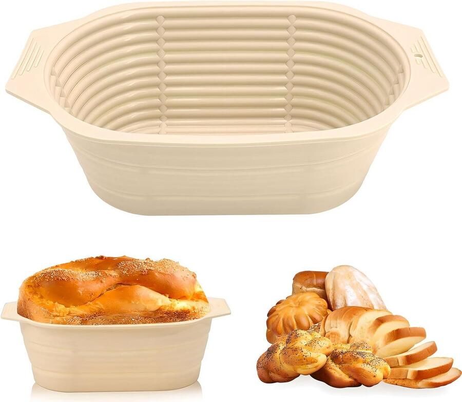 Ovaal Silicone Broemmand voor Zuurdesem en Brooddeeg BPA-vrij Bakkerij Gistmand