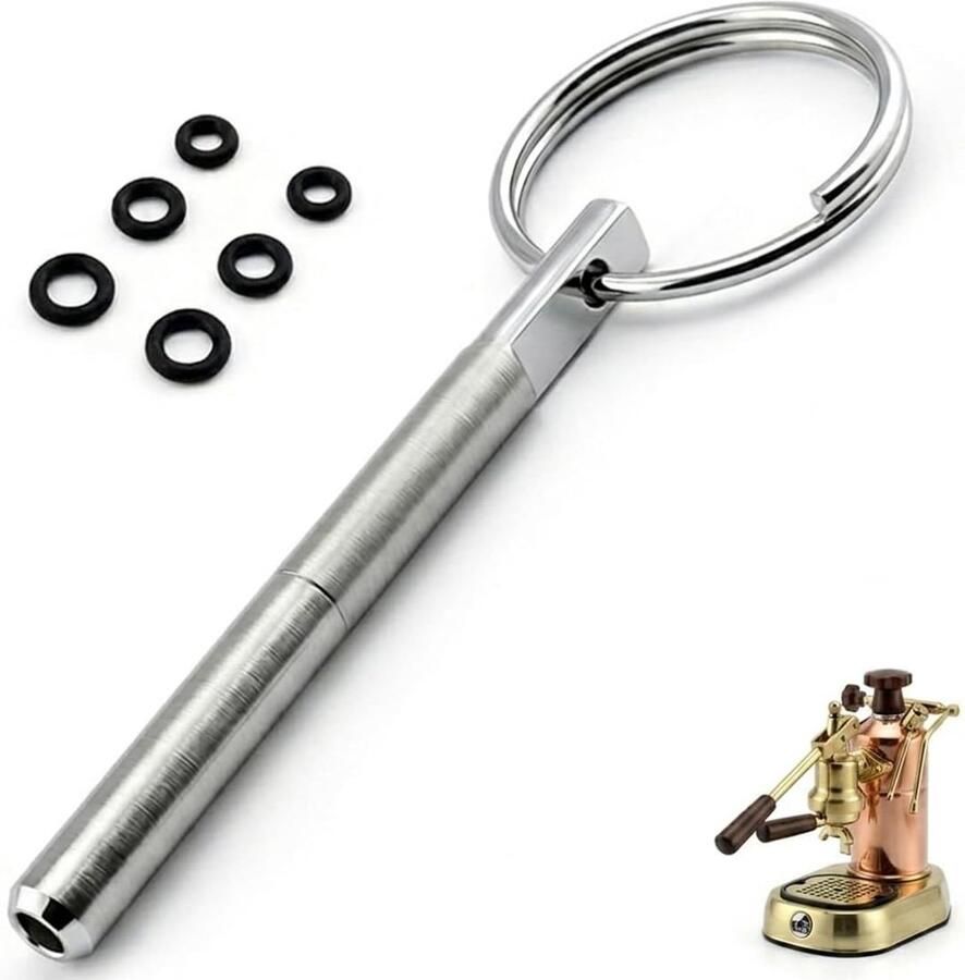 Ovaalkopsleutel voor Koffiemachine Onderhoud en Reparatie Inclusief 6 O-ringen (8mm 9mm 10mm) voor Volautomaten en Compatibele Modellen
