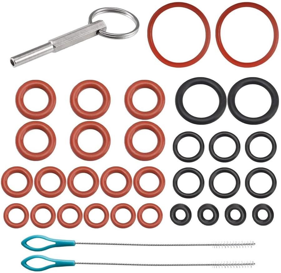 Oval Head Sleutelhanger Moersleutel Set van 33 Stukken met 2-Piece Reinigingsborstel voor Volautomatische Koffiemachines