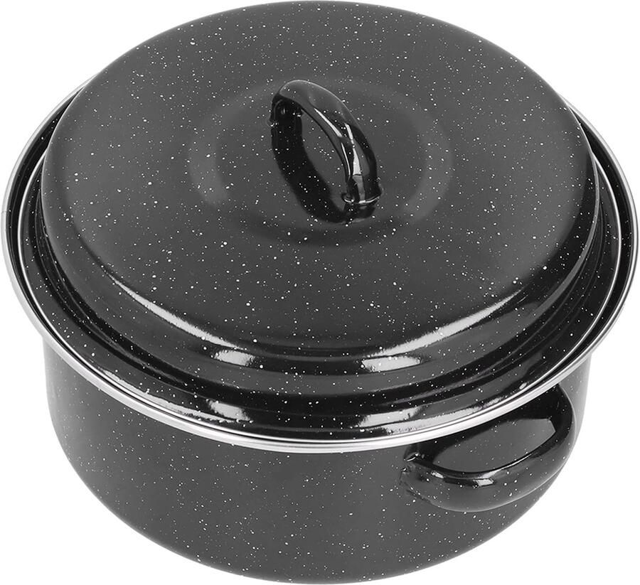 Ovale Braadpan Emaille Pan Familiediners Gelijkmatige Warmte 23.6 x 9.5 cm Zwart