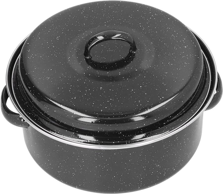 Ovale Braadpan Gietijzeren Pan Familiediners Bereiden Gelijkmatige Warmtecirculatie 23.6 cm Lengte Zwart