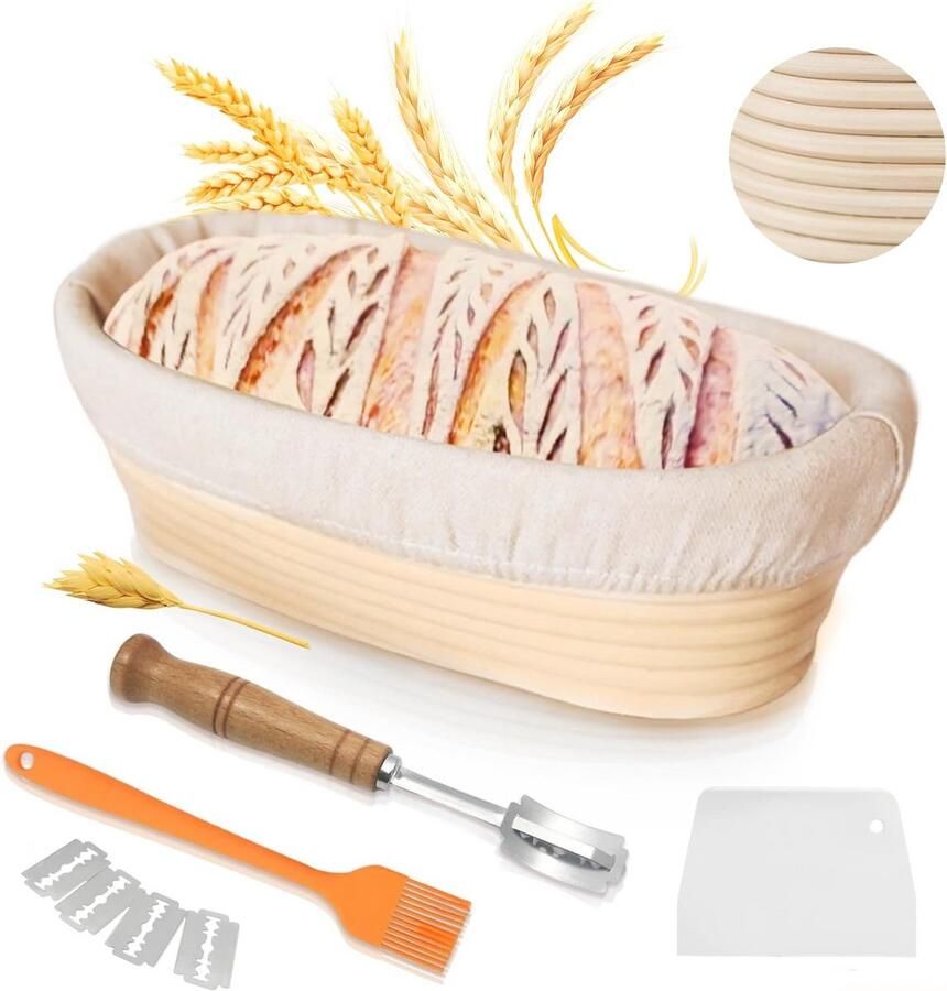 Ovale broodbakmand 25 4 cm Set voor professionals Ronde gistingsmanden voor perfect brood