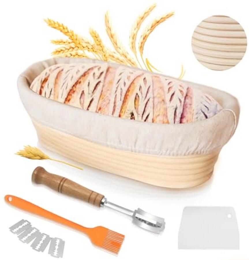 Ovale broodbakmand 25 4 cm Set voor professionals Ronde gistingsmanden voor perfect brood