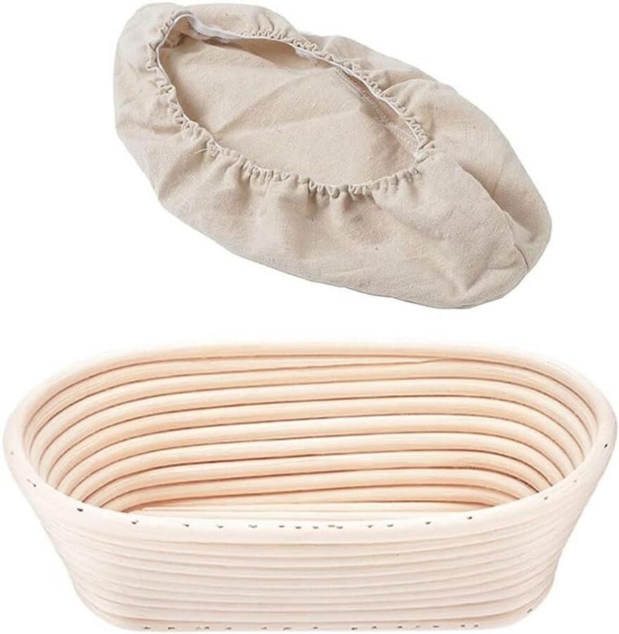 Ovale Broodvorm Banneton Rondingsmand met Linnen Voering voor Zuurdesem Brood