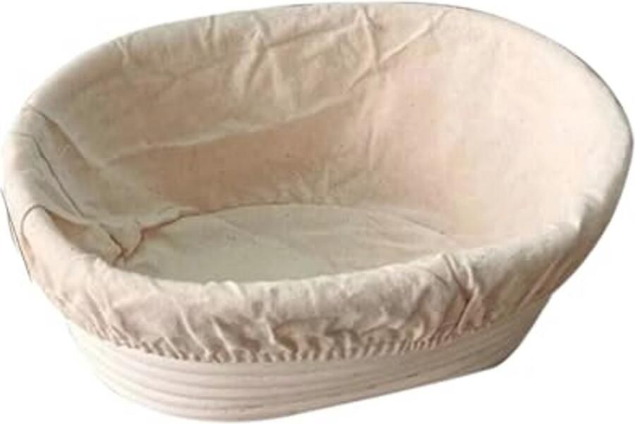 Ovale Gaarmand voor Zuurdeegbrood Duurzaam Rotan en Linnen Inzetstuk Ideaal voor Hobbybakkers