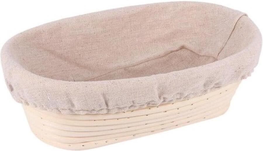 Ovale gaarmand voor zuurdesem Rotan deegmand met linnen inzetstuk Bakaccessoires voor hobbybakkers (21 x 15 x 8 cm)