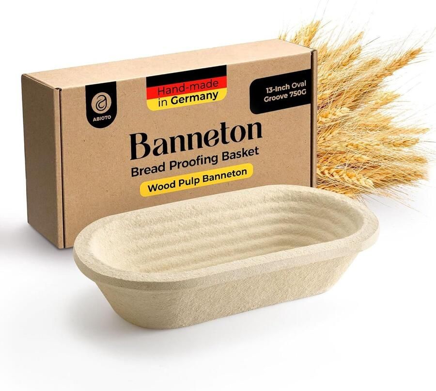 Ovale Houtpulp Mand Rijsmand Brood Ambachtelijk Brood Bakken Gegroefd Patroon 32x17x7cm Beige