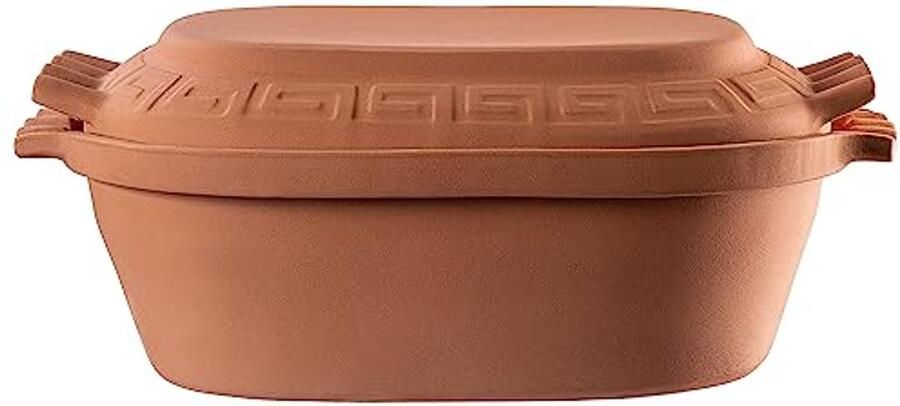 Ovale Keramische Kleibrader voor Vetvrij Koken Stoompan van Natuurlijke Materialen 6 Liter