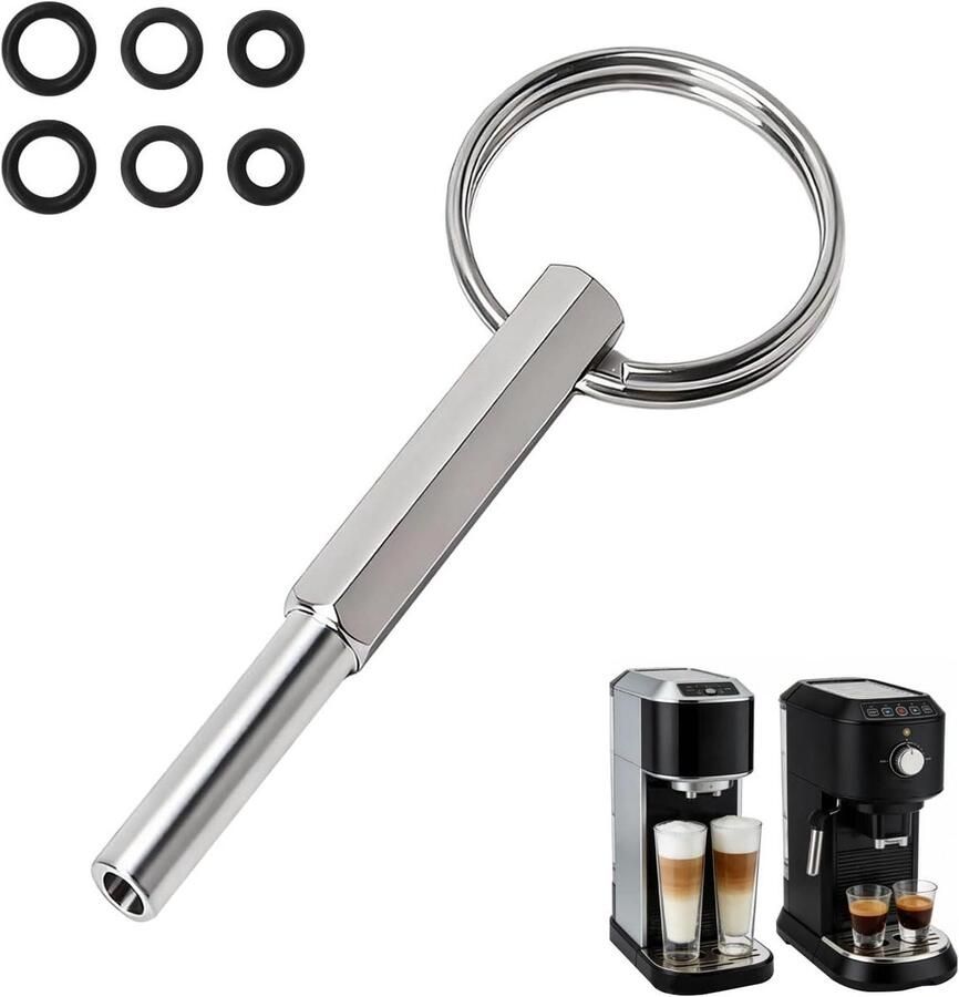Ovale kopsleutel Reparatiegereedschap Koffiemachine onderhoud Magnetische kop 61 mm Zilver