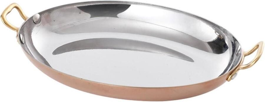 Ovale Paella Pan Zeevruchten Plaat Thuis Koken Dubbele Handgrepen 36 cm Roségoud