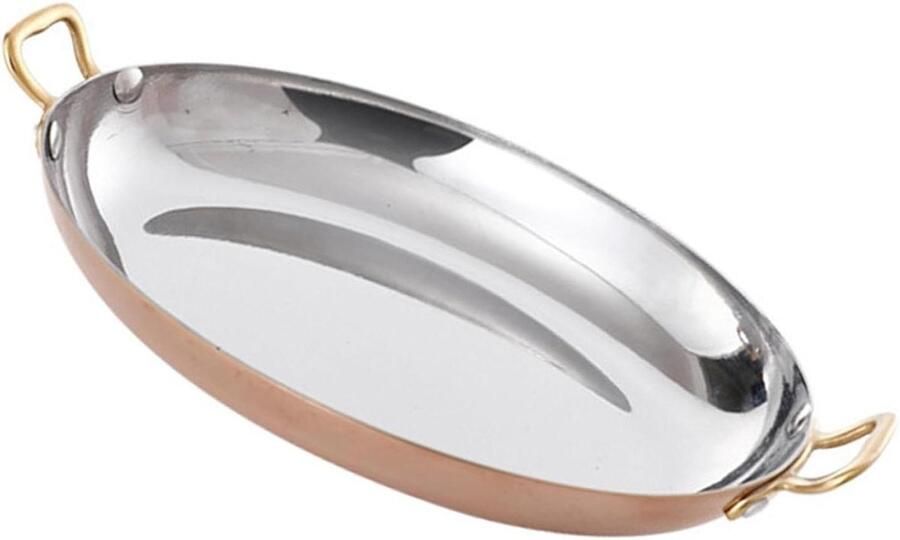 Ovale Paellapan Koekenpan Zeevruchten Gezellig Koken Dubbele Oren 40 Cm Rosé Goud
