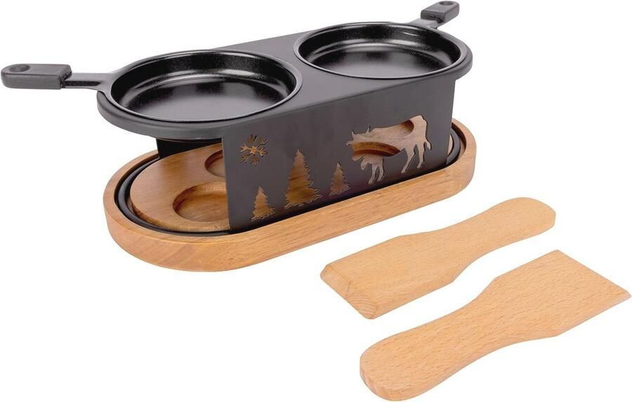 Ovale raclette van roestvrij staal voor 2 personen