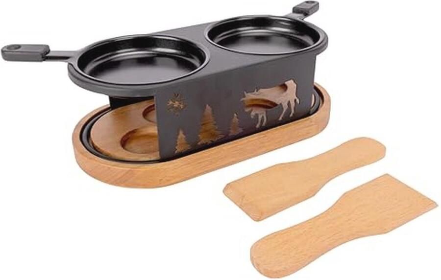 Ovale raclette van roestvrij staal voor 2 personen