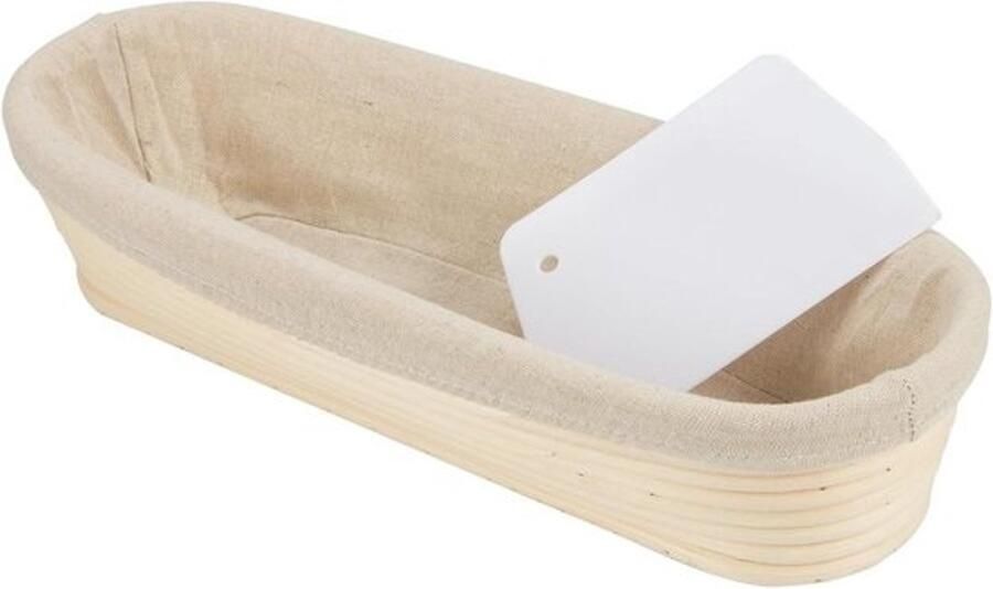 Ovale Rijsmand Banneton voor brood Zuurdesem bakken Natuurlijk rotan 33.5 cm breed Natuurlijk