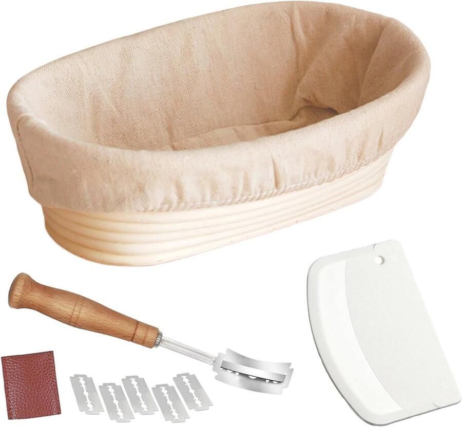 Ovale Rijsmand voor Brooddeeg 25 cm Fermentatiemand van Natuurlijk Rotan