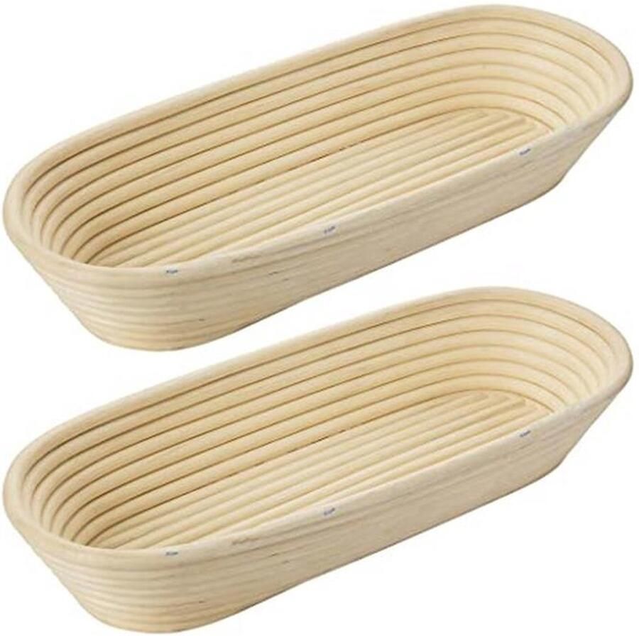 Ovale Rijsmandjes Set voor Brooddeeg 40 cm