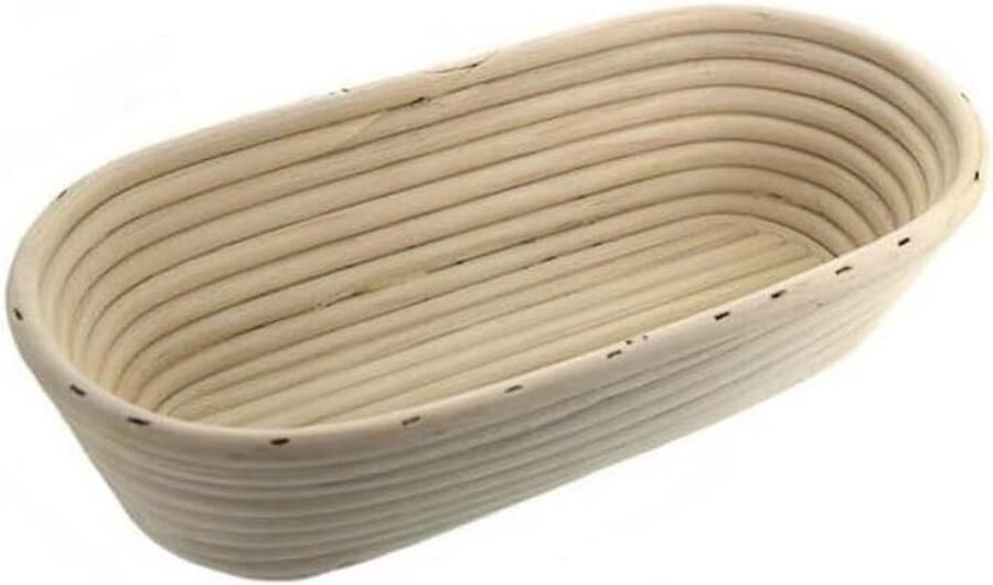 Ovale rotan broodbakmand voor thuis 32 x 15 cm hoogte 9 cm - Foto 2
