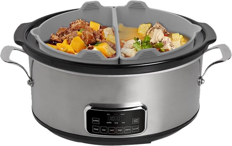 Ovale Servies Verdeler Herbruikbare Hoes Langzaam Koken Voor 6-7 Liter Ovaal Grijs