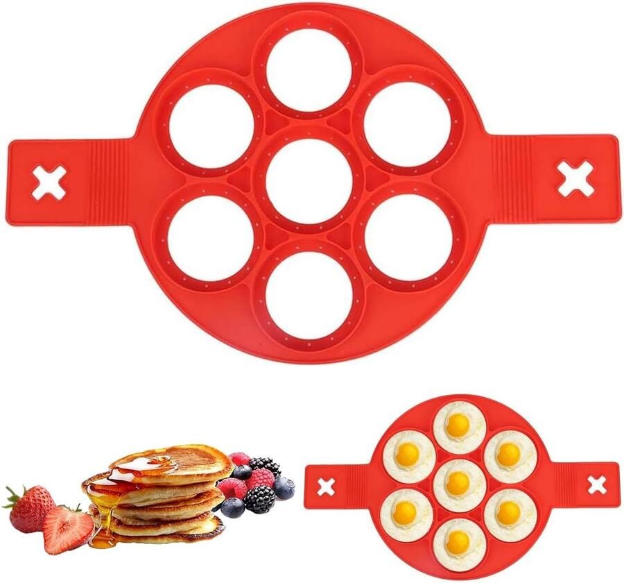 Ovale silicone omeletvormen voor pannenkoeken eieren en crêpes 7 gaten anti-aanbak en veelzijdig gebruik