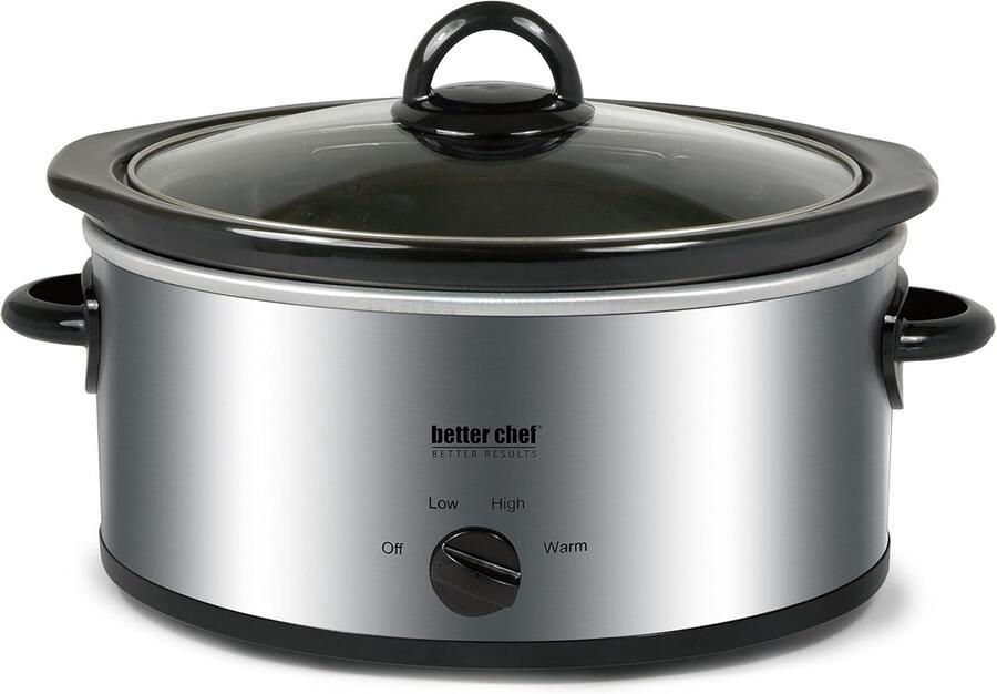 Ovale Slowcooker 3 Liter met Glazen Deksel en 3 Warmtestanden Geschikt voor Stoofschotels