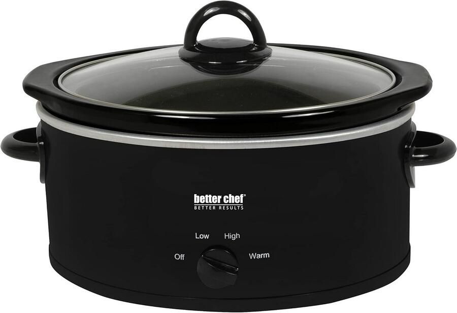 Ovale slowcooker Stoofpot pan Langzaam garen 3 temperatuurstanden 3 liter Zwart