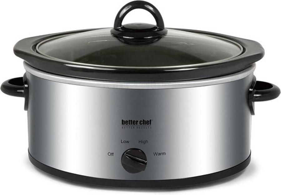 Ovale slowcooker Stoofpotpan Voor langzaam garen Drie instellingen 3 liter Roestvrij staal